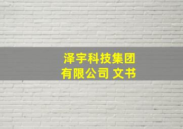 泽宇科技集团有限公司 文书